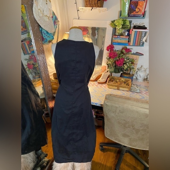 🌹Animale🌹 Linen Asymmetrical Sleeveless Button Up Dress - Picture 7 of 13